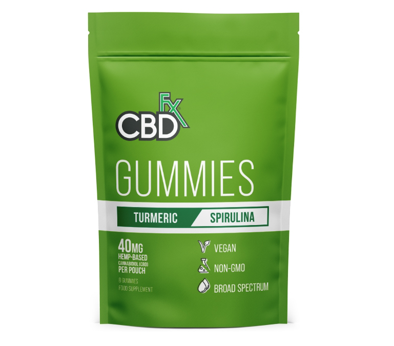 CBDfx Turmeric & Spirulina Gummy Pouch (8 pieces)