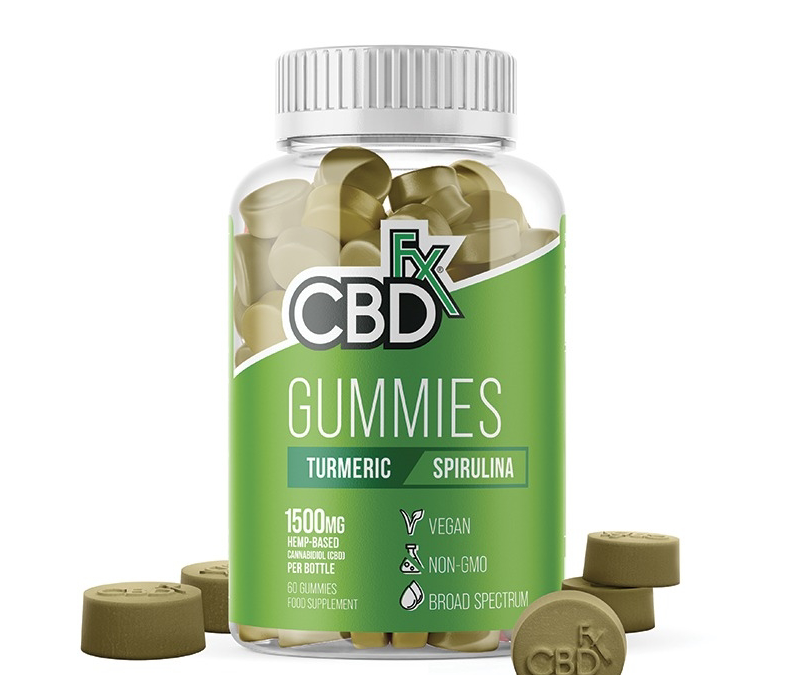 CBDfx Gummies with Turmeric and Spirulina (Jar of 60) 1500mg