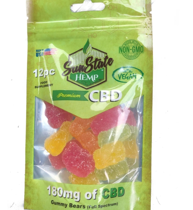 SUNSTATE VEGAN CBD GUMMY BEARS 180MG (12 PIECES)